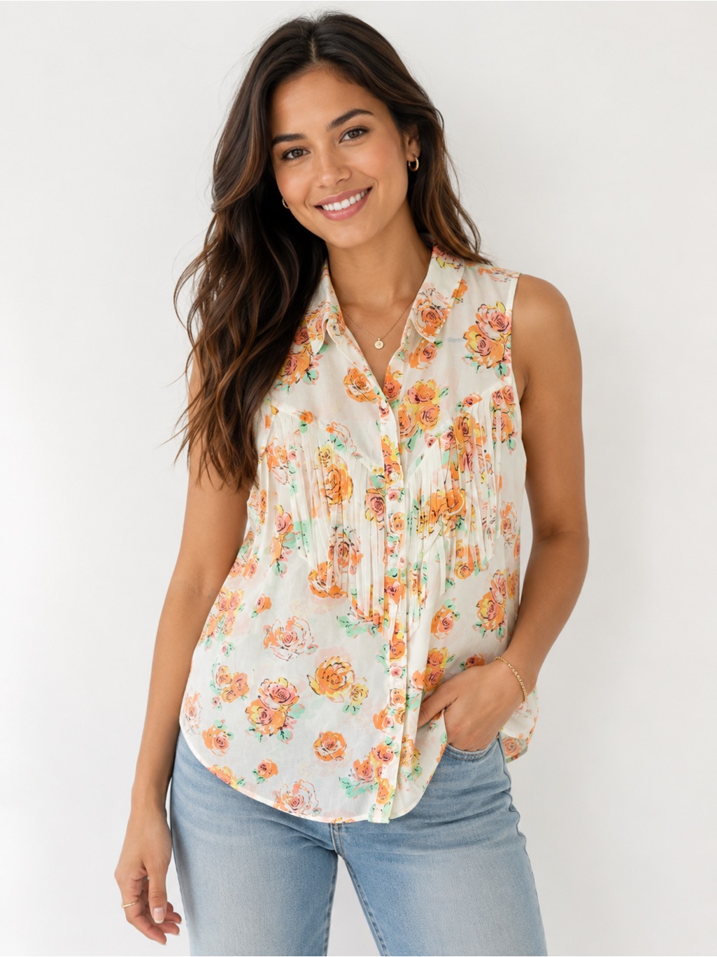 Kendall & Kylie Sleeveless Blouse, Size S